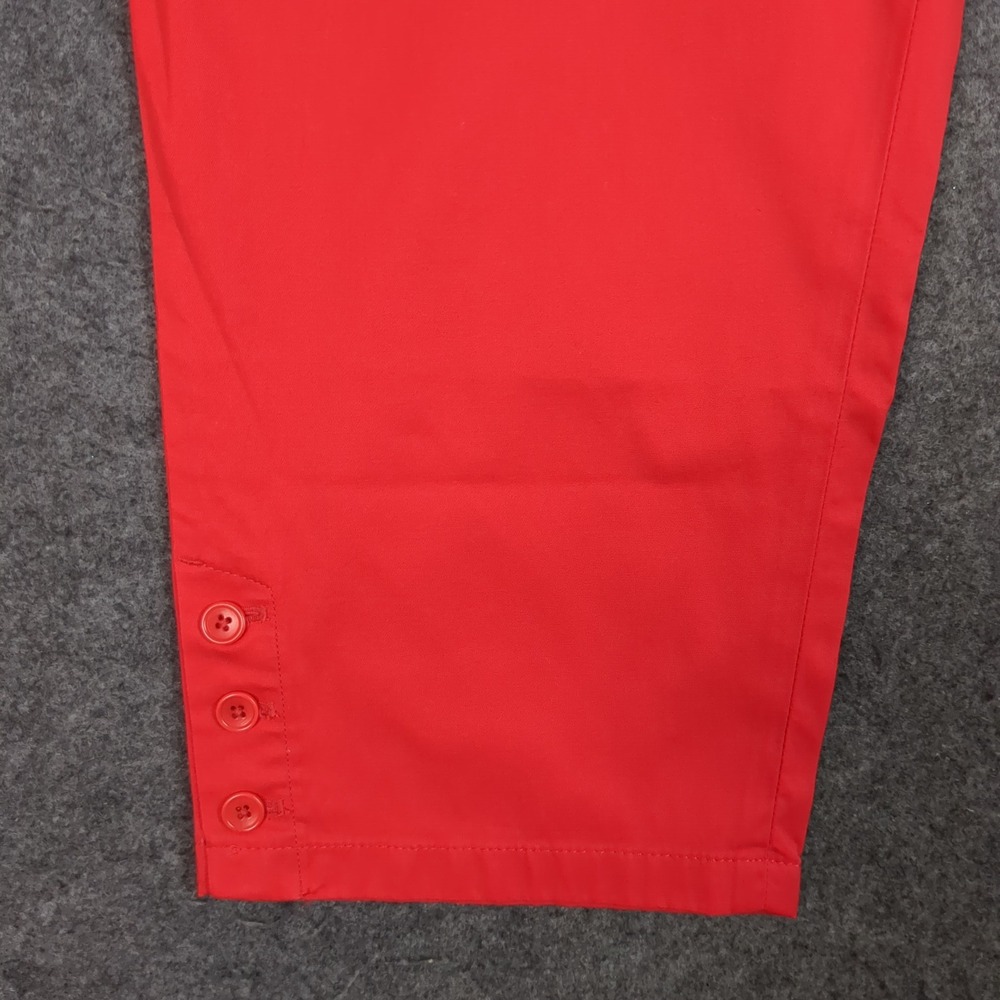 Talbots Perfect Skimmer Pants Womens 16 Red Cropped Capri Button Cuff NEW‎ - Picture 3 of 16